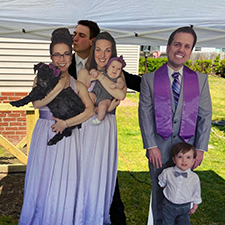 Cutouts for a virtual remote wedding.