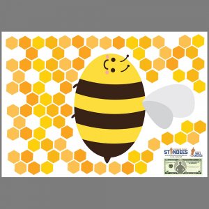 Bee Single Pattern wall decal print layout.