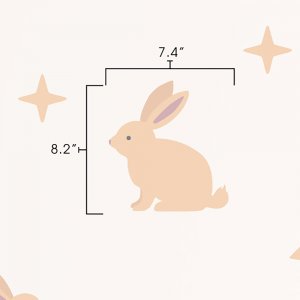 Bunnies Pattern wall decal dimensions.