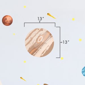 Solar system wall decal dimensions.