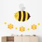 Bee Single Pattern wall decal on nursery wall.