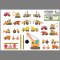 Construction Trucks wall decal print layout.